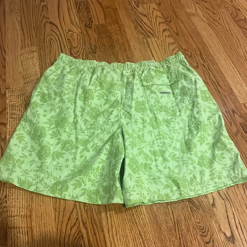 Alex Cannon Men’s Green Floral Swim Trunks Size XL